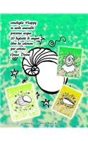conchiglie Happy in verde smeraldo preziosa acqua 20 biglietti di auguri libro da colorare per artista Grace Divine