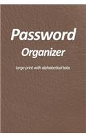 Password organizer large print with alphabetical tabs