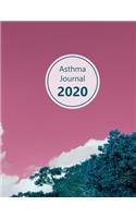 Asthma Journal 2020: Dated asthma symptoms tracker (Medications, Triggers, Peak flow meter sections, Peak flow charts, Exercise tracker, Notes). 11.0' x 8.5'. (Letter si