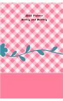 2020 Planner Weekly and Monthly: Calendar Planner with 12 Months and 53 weeks for Organizer Agenda Schedule Notebook Journal and Business with Pink and Flower Flora Cover