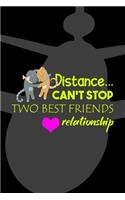 Distance... Can't Stop Two Best Friends Relationship: All Purpose 6x9 Blank Lined Notebook Journal Way Better Than A Card Trendy Unique Gift Black Airplane Internet Friends