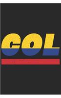 Col: Kolumbien Notizbuch mit karo 120 Seiten in weiß. Notizheft mit der kolumbianischen Flagge