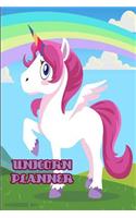 Unicorn Planner: Girls Unicorn 2019 Weekly Planner, Cute Diary a Week to a Page