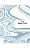 2019 Daily Diary: Blue & White Marble Pattern Cover January 19