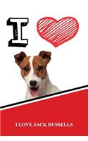 I Love Jack Russells: Handwriting Practice Paper for Kids Notebook with Dotted Lined Sheets for K-3 Students 120 Pages 6x9