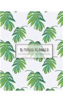 Planner 2017- 2018, Academic Planner Weekly And Monthly: Oct 2017 - Dec 2018: Palm leaves in green tone Watercolor,8" x 10" 40 Page