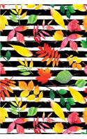 Bullet Journal Notebook Autumn Leaves Pattern: 112 Page Numbered Dot Grid Bullet Journal with Index Pages and Key Pages in Portable 6 X 9 Size
