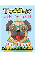 Pug Puppy Toddler Coloring Book 50 Pages very easy for beginners
