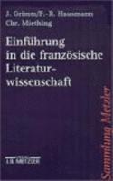 Einführung in Die Französische Literaturwissenschaft