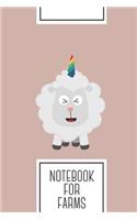 Notebook for Farms: Lined Journal with Unicorn Sheep with rainbow Design - Cool Gift for a friend or family who loves lamb presents! - 6x9" - 180 White lined pages - Yo