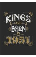 Kings Are Born In 1951: Dotted Bullet Grid Notebook - Journal for Birthday Gift Idea