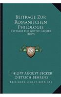 Beitrage Zur Romanischen Philologie