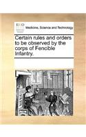 Certain Rules and Orders to Be Observed by the Corps of Fencible Infantry.: (English)