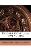 Ricordi Storici Dal 1494 Al 1500;