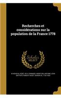 Recherches et considérations sur la population de la France 1778