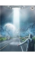 Notebook Kingdom UFO Series: UFO Notebook Notepad Journal Diary or Composition Book Lined 100 Pages 8.5x11 UFO Hitch Hiker Pickup