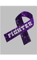 Fighter: Indigo Ribbon Awareness Notebook 7.44" x 9.69" Lined Journal 120 pages Book