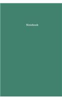 Viridian Green Colored Blank Bound Notebook/Journal, 6x9 in, 100 pages.
