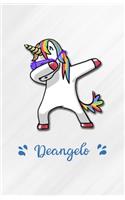 Deangelo A5 Lined Notebook 110 Pages: Funny Blank Journal For Personalized Dabbing Unicorn Family First Name Middle Last. Unique Student Teacher Scrapbook/ Composition Great For Home Sch