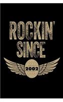 Rockin' Since 2002: Funny Eagle Wings Birthday Gift Notebook for Teenage Boys