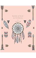 Boho sketchbook style by magic lover: Dreamcatcher on pink cover (8.5 x 11) inches 110 pages, Blank Unlined Paper for Sketching, Drawing, Whiting, Journaling & Doodling(3 Dreamcatcher on Pink Sketchbook)