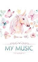 My Music: Blank Sheet Music Notebook For Kids: Wide Staff (8 per page), 100 Pages, 8.5 x 11