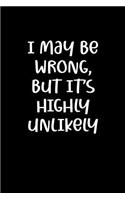 I May Be Wrong, But It's Highly Unlikely