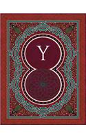 Monogram "Y" Sketchbook: Blank Art Pad Notebook Journal(25 Monogram Arabesqueone 150 Sketch)