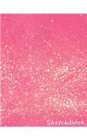 Sketchbook: Pink glitter, Large Journal With Blank Paper for Drawing, Doodling, Writing or Sketching,8.5 x 11 inches, 100+ blank pages