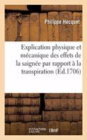 Explication Physique Et Mécanique Des Effets de la Saignée Par Rapport À La Transpiration