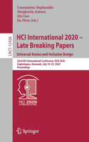 Hci International 2020 - Late Breaking Papers: Universal Access and Inclusive Design