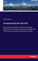 Chirurgische Klinik, Wien 1871-1876: Nebst einem Gesammt-Bericht über die chirurgischen Kliniken in Zürich und Wien - während der Jahre 1860-1876: Erfahrungen auf dem Gebiet der practis