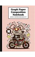 Graph Paper Composition Notebook Quad Rule 5x5 Grid Paper - 150 Sheets (Large, 8.5 x 11"): Rat Dirt Bike