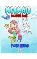 mermaid coloring book for kids ages 4-8: : mermaid coloring books for girls ages 2-3-4-5-6-7-8, cute sea animals coloring book, gift coloring book for kids