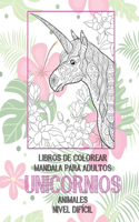 Libros de colorear Mandala para adultos - Nivel difícil - Animales - Unicornios