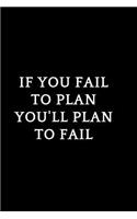 If You Fail To Plan, You'll Plan To Fail