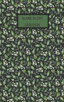 Blank Recipe Cookbook: Leaves With Black Background Design Blank Write In Recipe Book