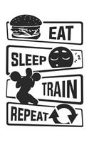 Eat Sleep Train Repeat: Graph Paper 5x5 Notebook for People who like Humor Sarcasm