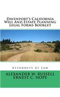 Davenport's California Will And Estate Planning Legal Forms Booklet