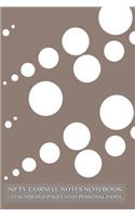 Nifty Cornell Notes Notebook 120 Numbered Pages with Personal Index: Dewdrops Notebook for Cornell notes with brown cover - 6"x9" ideal for studying, includes guide to effective studying and learning