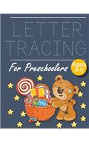 Letter Tracing for Preschoolers Bear with Gift: Letter a tracing sheet - abc letter tracing - letter tracing worksheets - tracing the letter for toddlers - A-z dots writing with arrows - handwriti