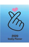 2020 Weekly Planner: K-POP Finger Heart 52 Week Journal 8.5 x 11 inches for Women, Academic Organizer Monthly Calendar Scheduler Appointment Agenda Notebook Planners