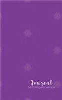 Journal: 5 x 8 - 124 Pages - Small Lined Blank Pages Notebook - Soft Cover In Violet With Light Violet Details In Matte Finish