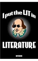 I Put The Lit In Literature Notebook: Lit Träume Notizbuch I Dream Journal I Dream Recorder I Tagebuch und Notizbuch zur Aufnahme deiner Träume I Track your Dreams Alpträume I Geschenk f