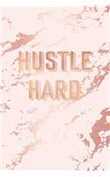 Hustle Hard: Inspirational Quote Bullet Journal, Light Purple Marble and Rose Gold - 6 x 9, 120 Dot Grid Pages