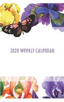 2020 Weekly Calendar: Watercolor Iris and Butterfly