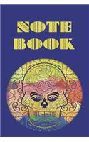 Notebook: Sugar Skull - Day of the Dead - Composition Book . Cornell Notes - Water Color Blue Sugar Skull