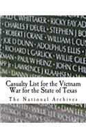 Casualty List for the Vietnam War for the State of Texas