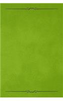 Lime Green 101 - Blank Notebook with Bars & Scrolls Borders: Soft Cover, 6 x 9 Journal, 101 Pages