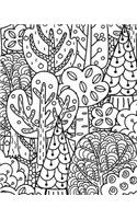 Bullet Journal Notebook Forest Trees Pattern 2: 172 Numbered Pages with 160 Dot Grid Pages, 6 Index Pages and 2 Key Pages in Large 8 X 10 Size for Journaling, Writing, Planning or Doodling.
